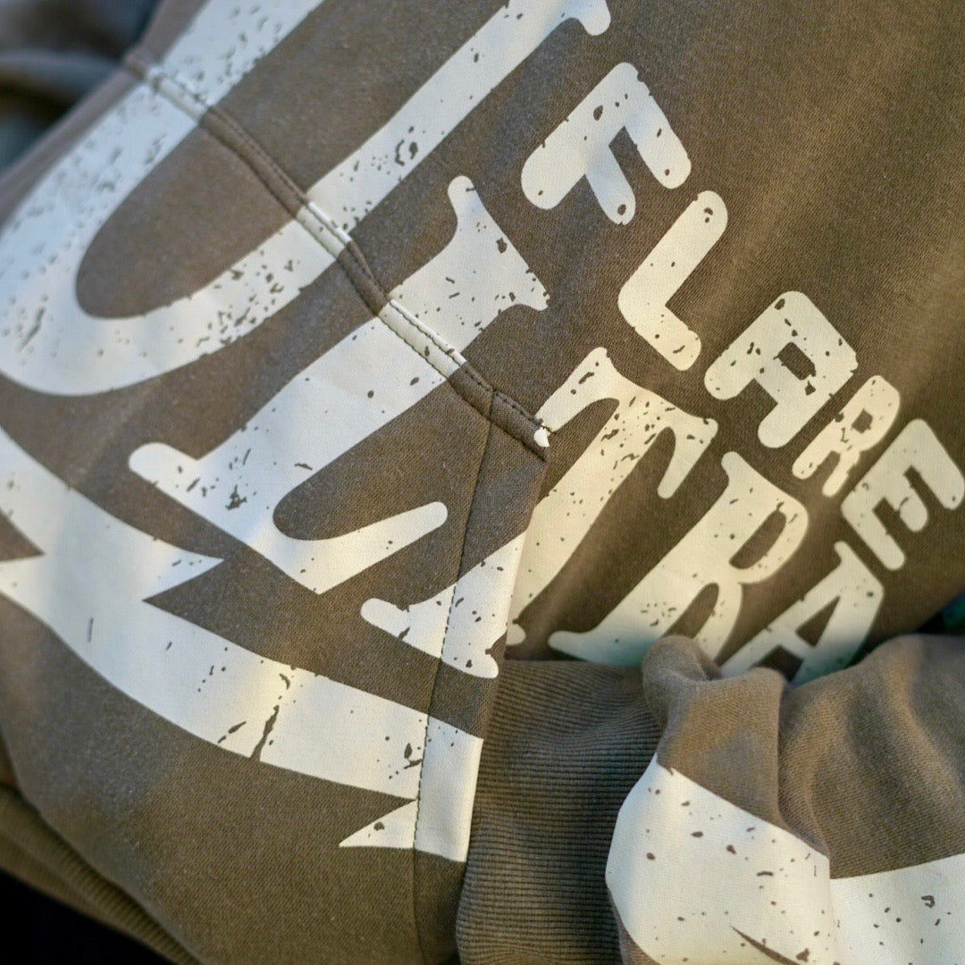 Green acid wash Antler sleeve hoodie