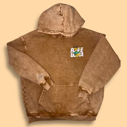 Milwaukee Buck$ Tan Acid Wash Hoody